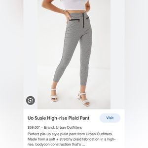 UO High-Rise Plaid Pant